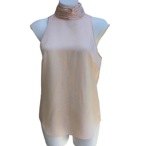Cinq a Sept Mock Neck Satin Silk Sleeveless Top Size Medium New With Defects - Picture 1 of 16